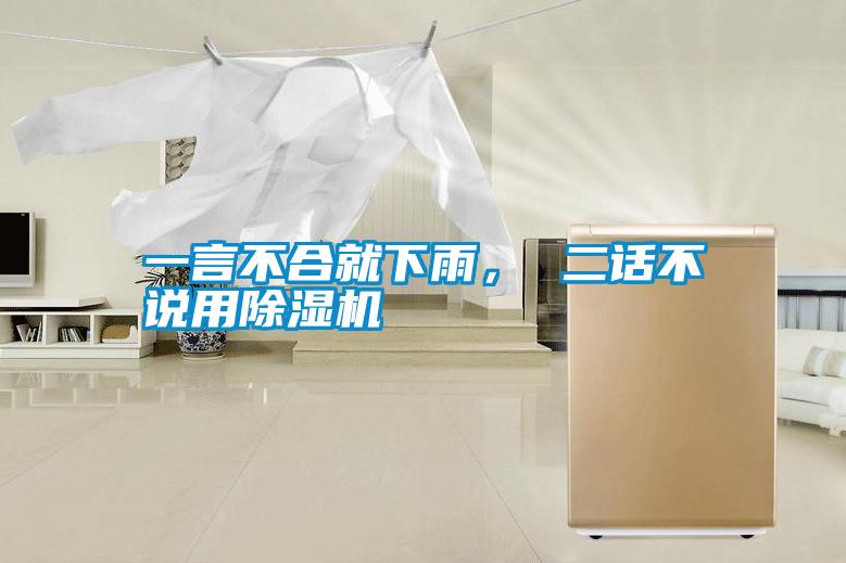 一言不合就下雨, 二话不说用除湿机
