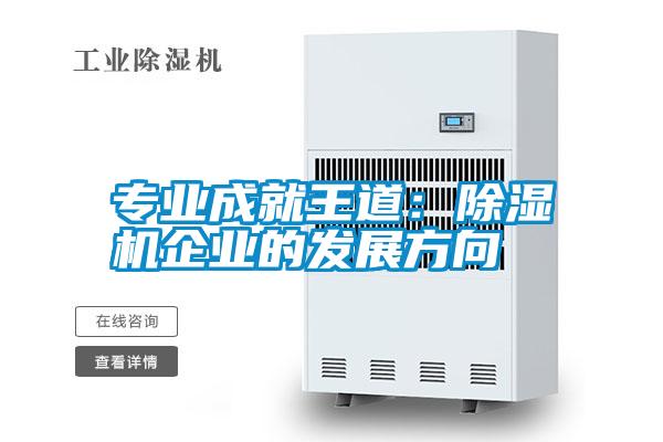 专业成就王道:除湿机企业的发展方向