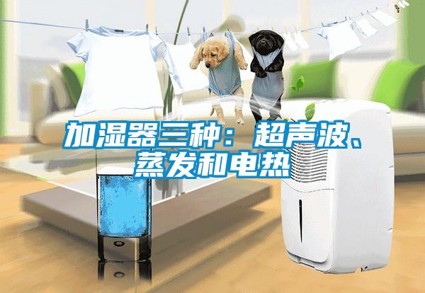 加湿器三种:超声波、蒸发和电热