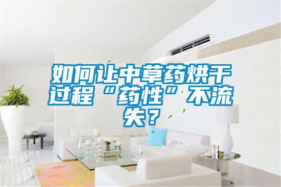 如何让中草药烘干过程“药性”不流失?