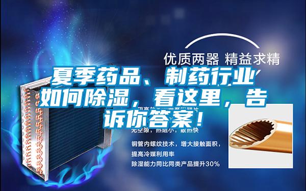夏季药品、制药行业如何除湿,看这里,告诉你答案!
