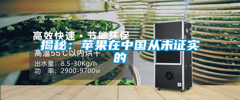 揭秘:苹果在中国从未证实的