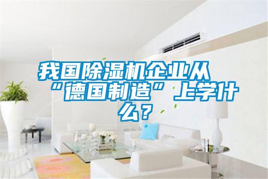 我国除湿机企业从“德国制造”上学什么?