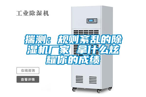揣测:规则紊乱的除湿机厂家 拿什么炫耀你的成绩