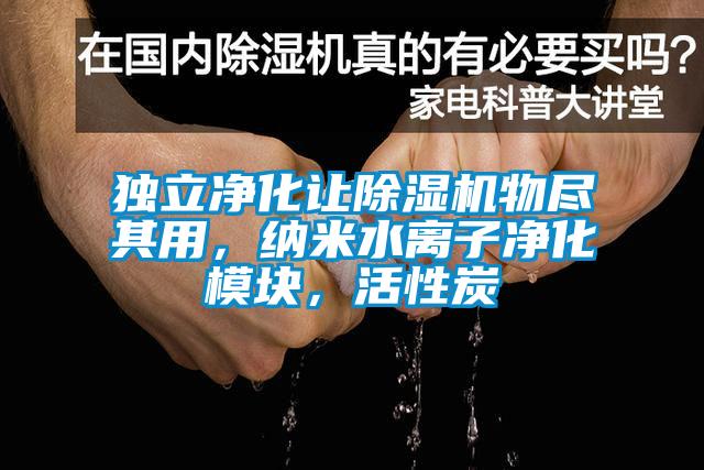独立净化让除湿机物尽其用,纳米水离子净化模块,活性炭