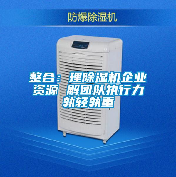 整合:理除湿机企业资源 解团队执行力孰轻孰重