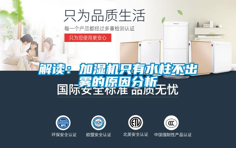 解读:加湿机只有水柱不出雾的原因分析