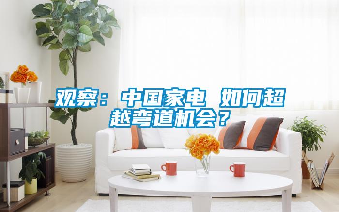 观察:中国家电 如何超越弯道机会?