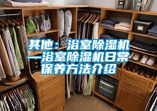 其他:浴室除湿机—浴室除湿机日常保养方法介绍