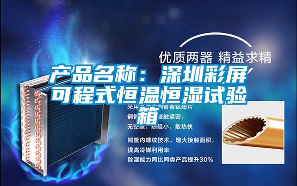 产品名称:深圳彩屏可程式恒温恒湿试验箱