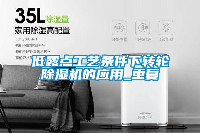 低露点工艺条件下转轮除湿机的应用_重复