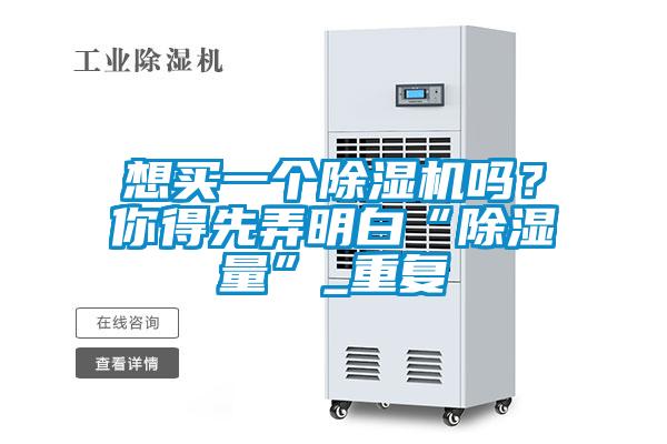 想买一个除湿机吗?你得先弄明白“除湿量”_重复