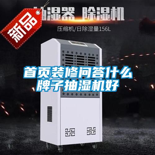 首页装修问答什么牌子抽湿机好