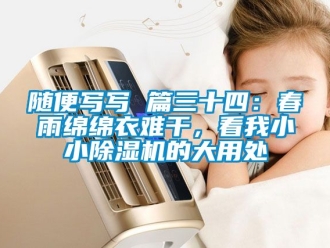 行业新闻随便写写 篇三十四：春雨绵绵衣难干，看我小小除湿机的大用处
